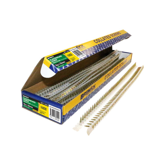 Bremick 6g x 32mm Zinc Yellow Coarse Collated Screws - 1000 Pack - Easy Installation - Moderate Corrosion Protection - Auzzistore