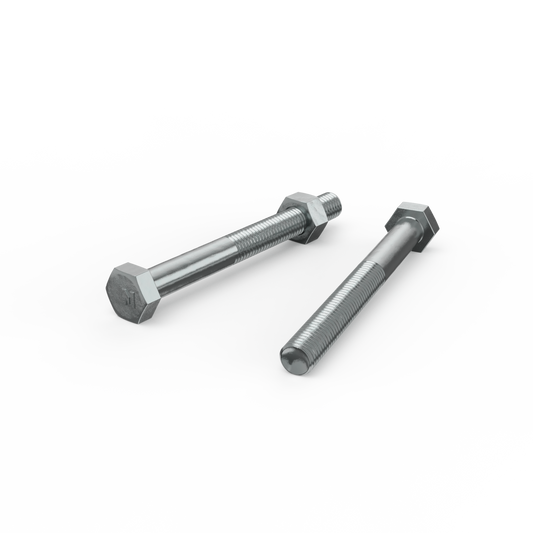 Zenith M10 x 100mm Zinc Plated Hex Head Bolts and Nuts - 2 Pack - Durable Fastening - Auzzistore