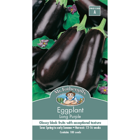 Mr Fothergill Long Purple Eggplant Seeds 16 Weeks Rich Flavor - Auzzistore