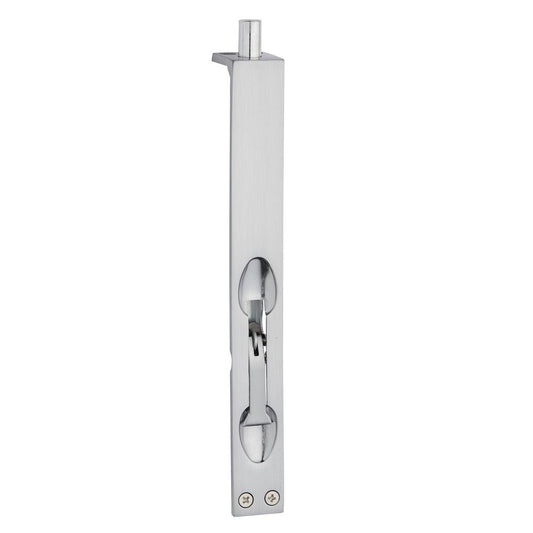 Delf Trade Flush Bolt 200mm Satin Chrome Zinc Alloy Easy Install - Auzzistore