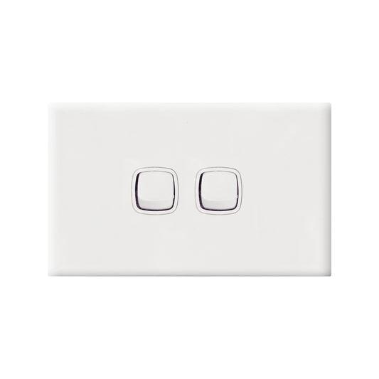 Hpm Excel 2 Gang Horizontal Wall Switch - Auzzistore