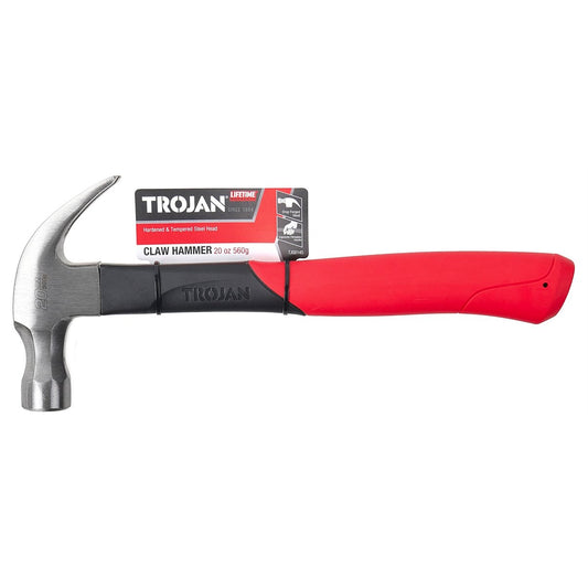 Trojan 20oz Fibreglass Claw Hammer - 570g - Red and Black - Auzzistore