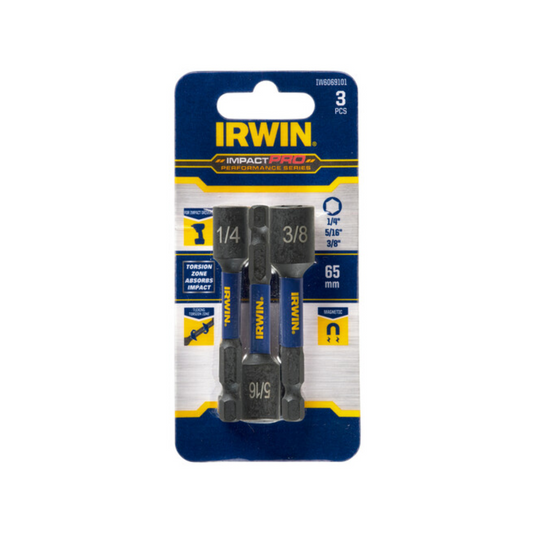 Irwin Impact Nutsetter Set - 65mm - Magnetised - 3 Piece - Auzzistore