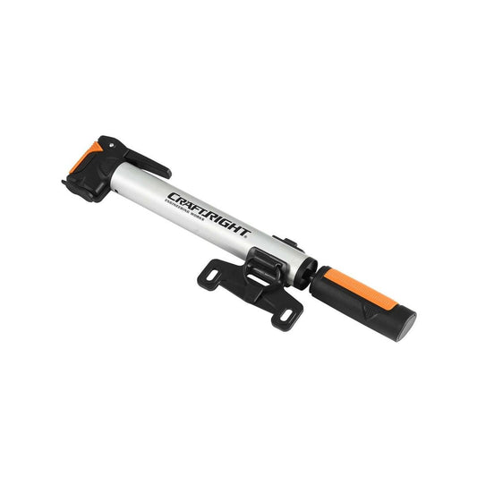 Craftright Mini Hand Pump - 418mm - Inflates Presta & Schrader Valves - 80psi