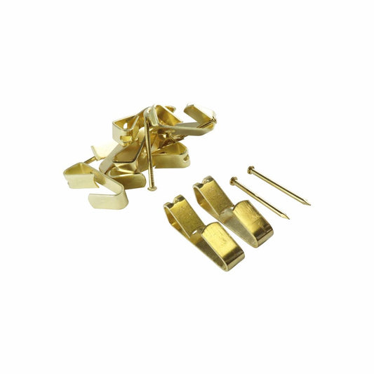 Everhang 30kg Brass Plated Picture Hanging Hook 10 Pack Heavy Duty - Auzzistore