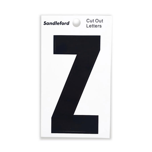 Sandleford 85mm Black Cut Out Self Adhesive House Letter Z - Auzzistore
