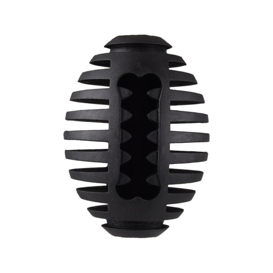 Gladiator Rugby Dog Toy - 10cm - Black - Durable Natural Rubber - Dental Care – view 2