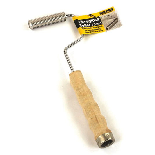 Uni Pro Fibreglass Compression Roller 75mm Metal Wood Handle Durable - Auzzistore