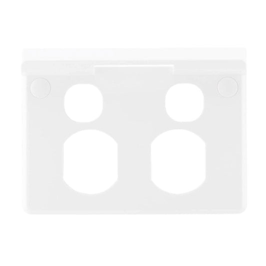 DETA x6 Clip on Cover with Shelf - Double Power Point - 116mm x 86mm - White - Auzzistore
