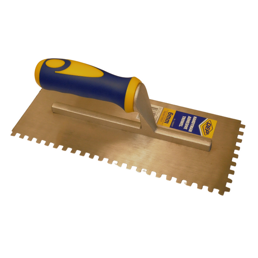 QEP 6mm Square Notch Adhesive Trowel Carbon Steel Polymer Handle - Auzzistore