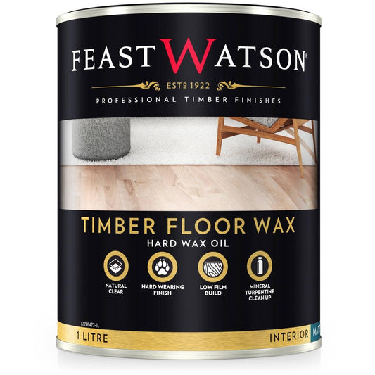 Feast Watson Timber Floor Wax - 1L - Hard Wax Oil - Matt Finish - Auzzistore