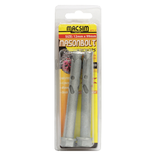 Macsim 12 x 99mm Galvanised Sleeve Anchor 2 Pack High Quality Performance - Auzzistore
