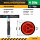 Easyroll 95mm Rubber Wheel - Plastic Centre - Solid - Puncture Proof