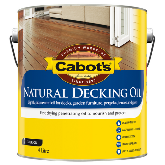 Cabot S Natural Decking Oil - 4L Oil Based - UV Resistant - Deep Penetrating - Auzzistore