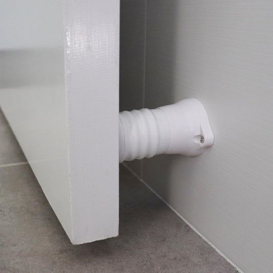 Adoored 75mm White Cushion Clip Door Stop - Plastic Rubber - Durable