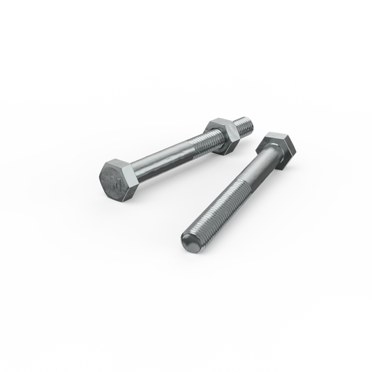 Zenith M8 x 75mm Zinc Plated Hex Head Bolts and Nuts - 2 Pack - Strong Grip - Auzzistore