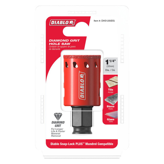 Diablo 1 1/4" Diamond Grit Hole Saw - Efficient Drilling for Tile, Glass - Auzzistore