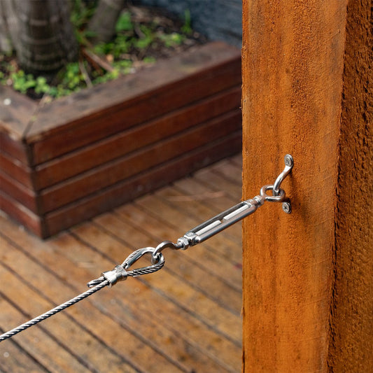 Taskmaster 5mm 316 Stainless Steel Hook Eye Balustrade Kit - Rust Resistant - Timber Fixing – view 2 - Auzzistore