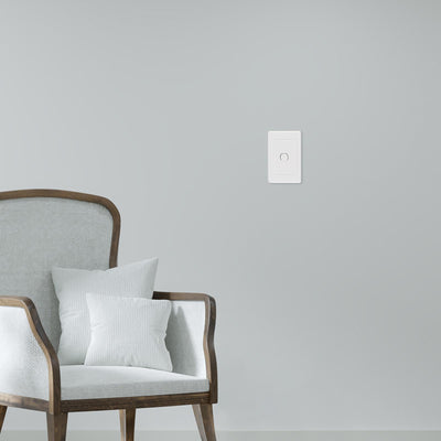 Deta White 1 Gang Vertical Switch - Polycarbonate - 2 Way Switching