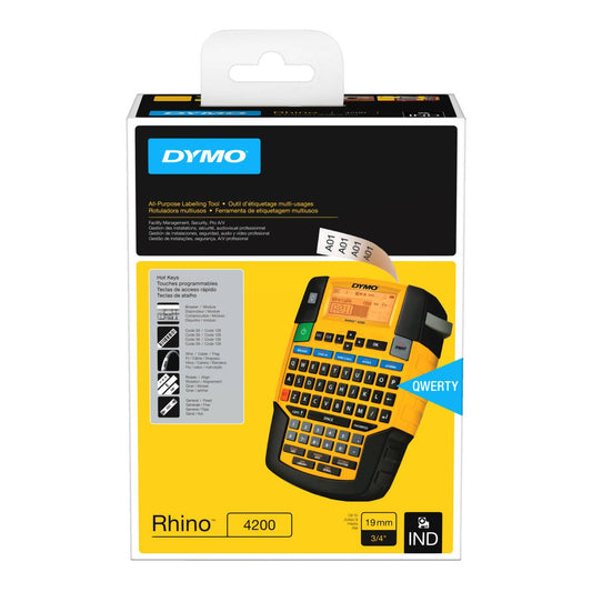 Dymo Rhino 4200 Industrial Label Maker - QWERTY - Black - Durable Design - Auzzistore