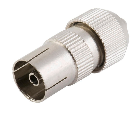 Antsig 75 Ohm Metal Line TV Socket - PAL Female - Nickel Plated - Durable