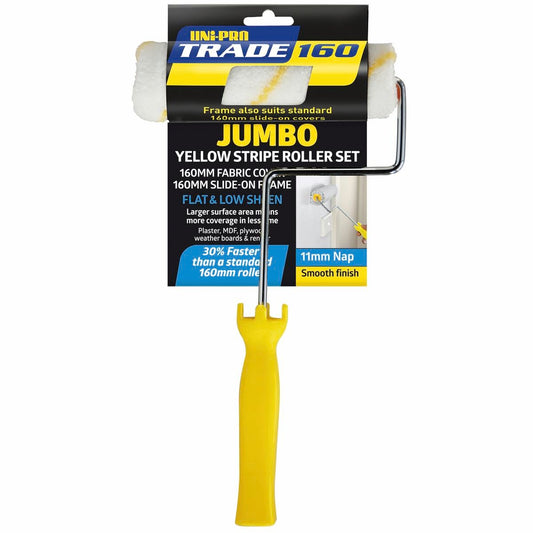UNi-PRO 160mm Trade Roller Cover and Frame Set 11mm Nap Fabric Ergonomic - Auzzistore