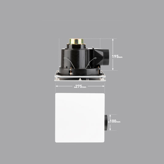 Mercator 240mm White Diy Plug In Square Exhaust Fan – view 2 - Auzzistore