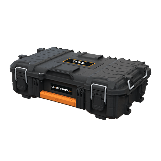 AEG Quickstack 2.0 Organiser Tool Box - 568mm x 350mm x 165mm - Durable, Stackable - Auzzistore