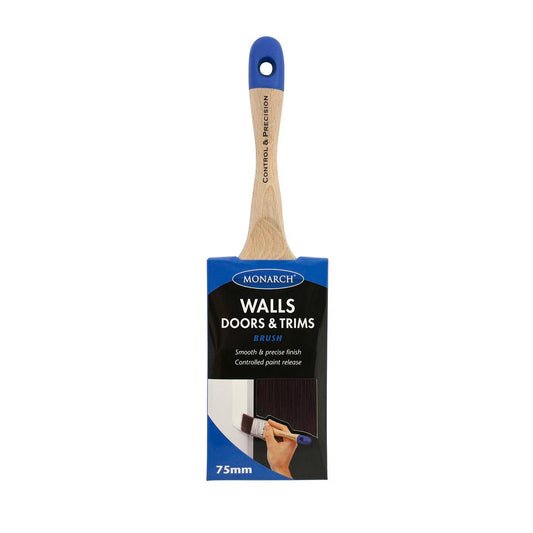 Monarch Walls Doors and Trims Paint Brush - 75mm - Synthetic Filament - Easy Clean - Auzzistore