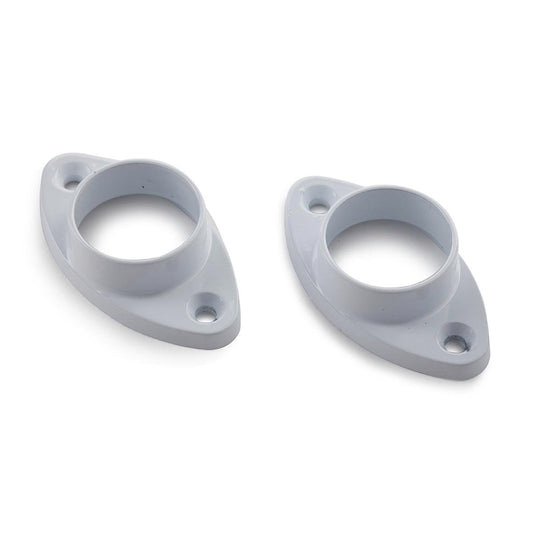 Sandleford 25mm Oval Flange 2 Pack - White - Zinc Alloy - Auzzistore