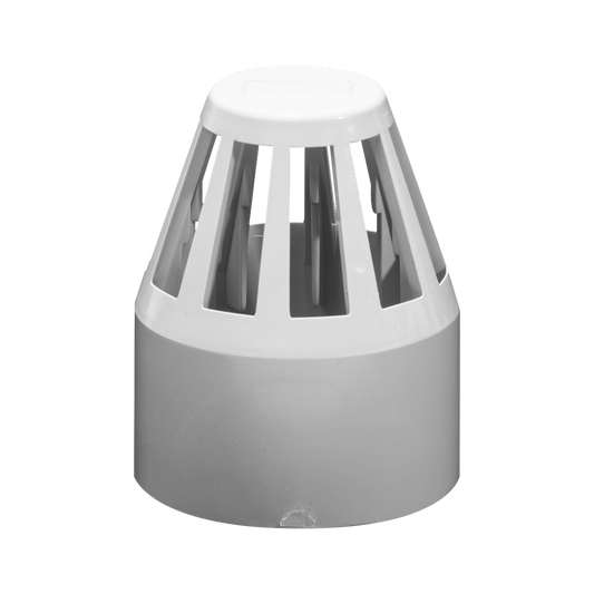 Holman 50mm PVC DWV Plain Vent Cowl - Grey - Durable - Easy To Install