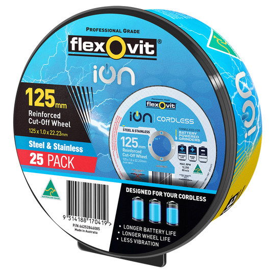 Flexovit Cut Off Wheel - 125mm - Zirconia - Reinforced - 25 Pack - Auzzistore