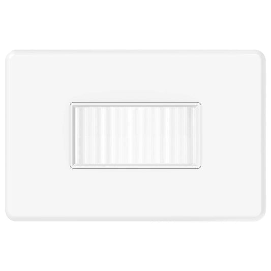 Deta S Line Brush Plate - 75mm x 4.3mm - White - Low Profile Cable Management - Auzzistore