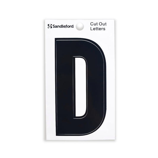 Sandleford 85mm Black Cut Out Self Adhesive House Letter D - Auzzistore