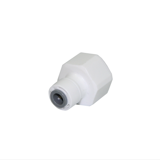 Stefani Outlet Connector - 1/2in BSP - 1/4in Push Fit - White