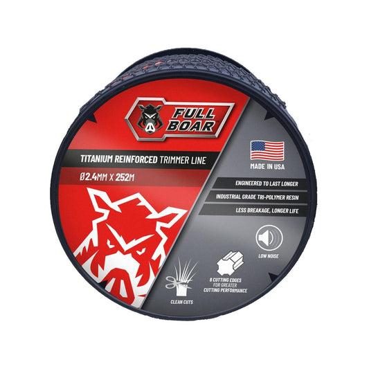 Full Boar 2 Trimmer Line - 4mm x 252m - Titanium Reinforced - Durable Cutting - Auzzistore
