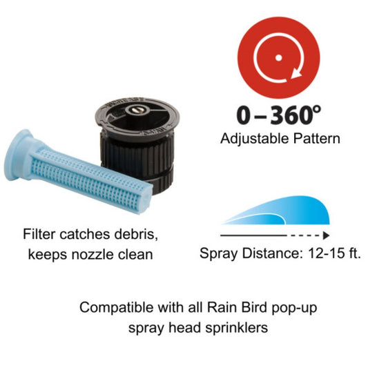 Rain Bird 15 Adjustable Pattern Nozzle - 0° to 360° Spray - Black – view 2 - Auzzistore