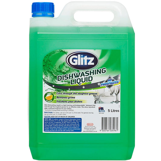 Glitz Citrus Dishwashing Liquid - 5L HDPE Plastic - Effective Clean - Auzzistore