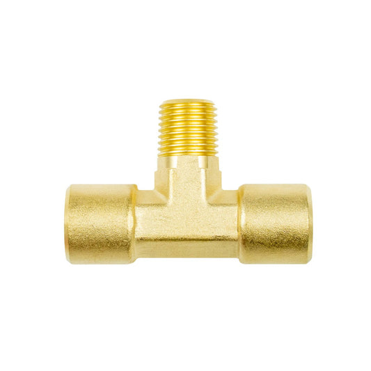 Jflex Brass Tee Piece - 1/4" BSP Male and Female - 35mm x 35mm x 18mm - Durable Air Fitting - Auzzistore