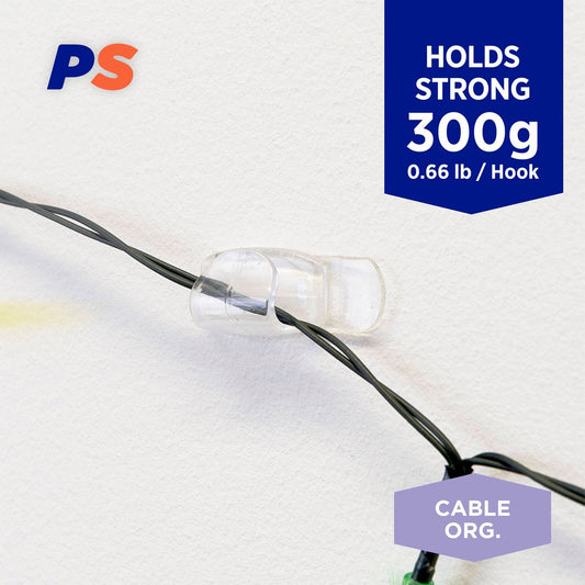 Permastik Clear Cord Clips - 12 Pack - Plastic - Easy to Apply – view 2