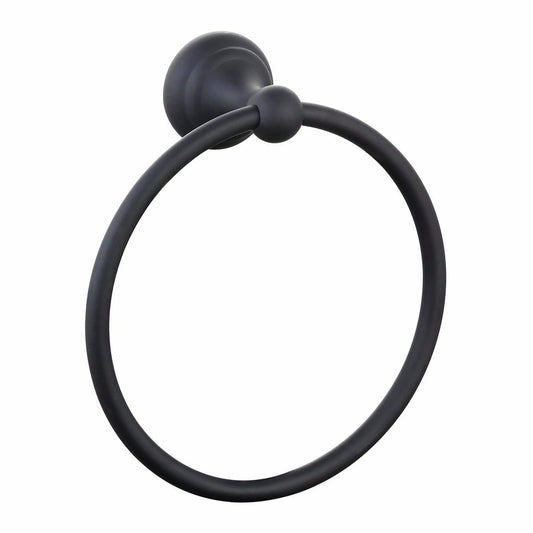 Mondella Matte Black Maestro Towel Ring - 155mm x 175mm x 60mm - Metal