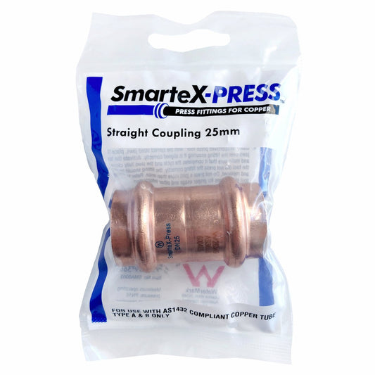 Smartex Press 25mm Straight Coupling - Copper - AS3688 Certified – view 2 - Auzzistore
