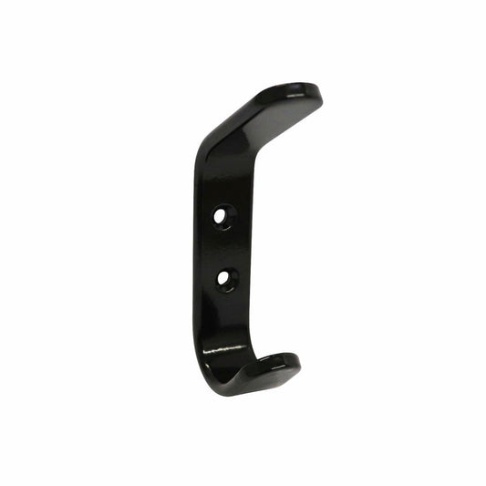 Adoored Double Black Beau Deco Hook - 2 Hooks - 24mm x 91mm x 44mm - Black