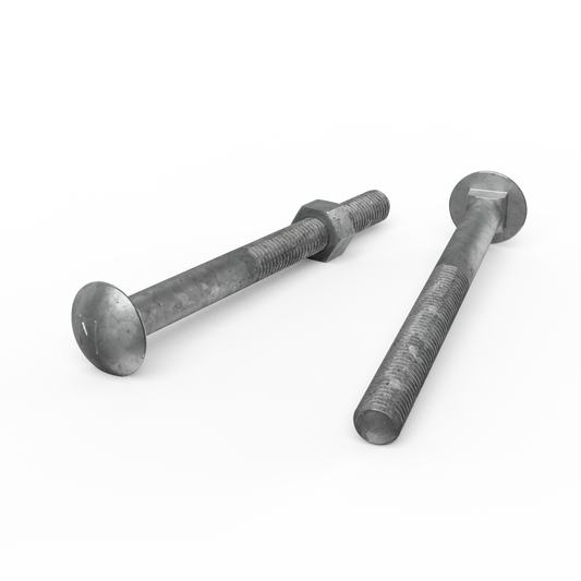 Zenith Hot Dip Galvanised M12 x 140mm Cup Head Bolts Nuts Each - Auzzistore
