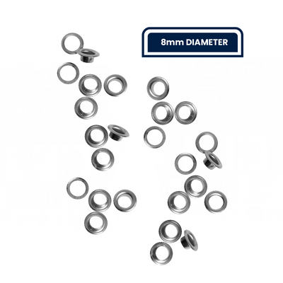 Grunt 8mm Stainless Steel Grommets 50 Pack Durable Repair Accessory