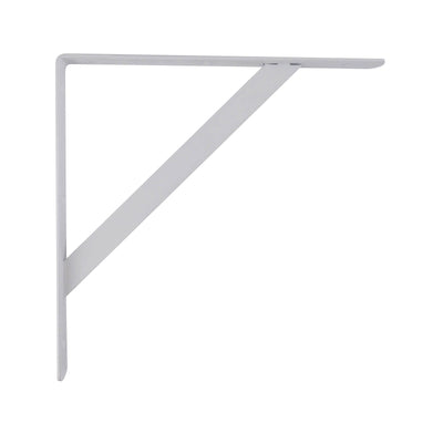 Carinya Straight Stayed Bracket 300mm White Steel 125kg Load Capacity