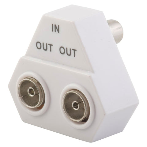Antsig 2 Way Pal Splitter - 75 Ohm - Nickel Plated - Indoor Use - Auzzistore