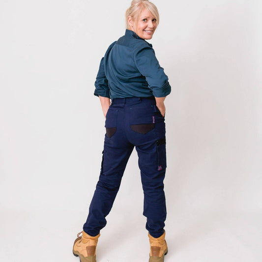 Green Hip Skinny Flex Pants - Size 22 - Navy Blue - High Rise - Utility Pockets – view 2 - Auzzistore