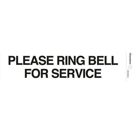 Sandleford Self Adhesive Ring Bell Sign - 245mm - White/Black - Auzzistore