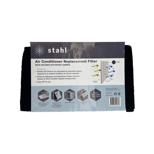 Stahl Carbon Infused Ducted Air Conditioner Filter Mat - 1050mm x 700mm - Black - Odour Absorption, Allergen Reduction – view 2 - Auzzistore